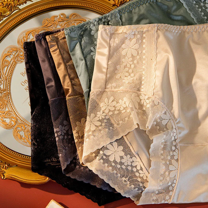 Women's High-Waisted Satin Lace Panties - Image 2