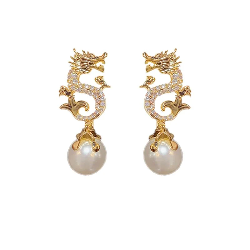 Dragon Hanging Bead Earrings -- (Have one's wishes come true!) - Image 12